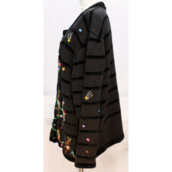 Jack B. Quick Women 3XL Ugly Christmas Holiday Cardigan Sweater Santa Reindeer - Picture 4 of 15